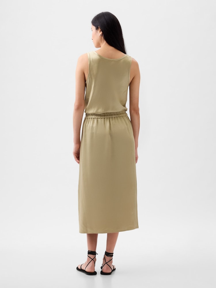 Gap Gold Satin Midi Skirt - Image 2 of 4