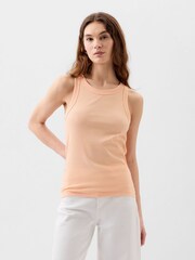Gap Orange Ribbed Racer High Neck Vest Top - Image 1 of 2