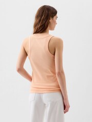 Gap Orange Ribbed Racer High Neck Vest Top - Image 2 of 2