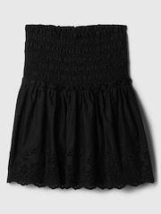 Gap Black Smocked Eyelet Mini Skirt - Image 3 of 4