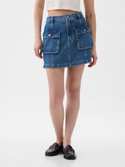 Gap Blue Denim Cargo Mini Skirt - Image 1 of 3