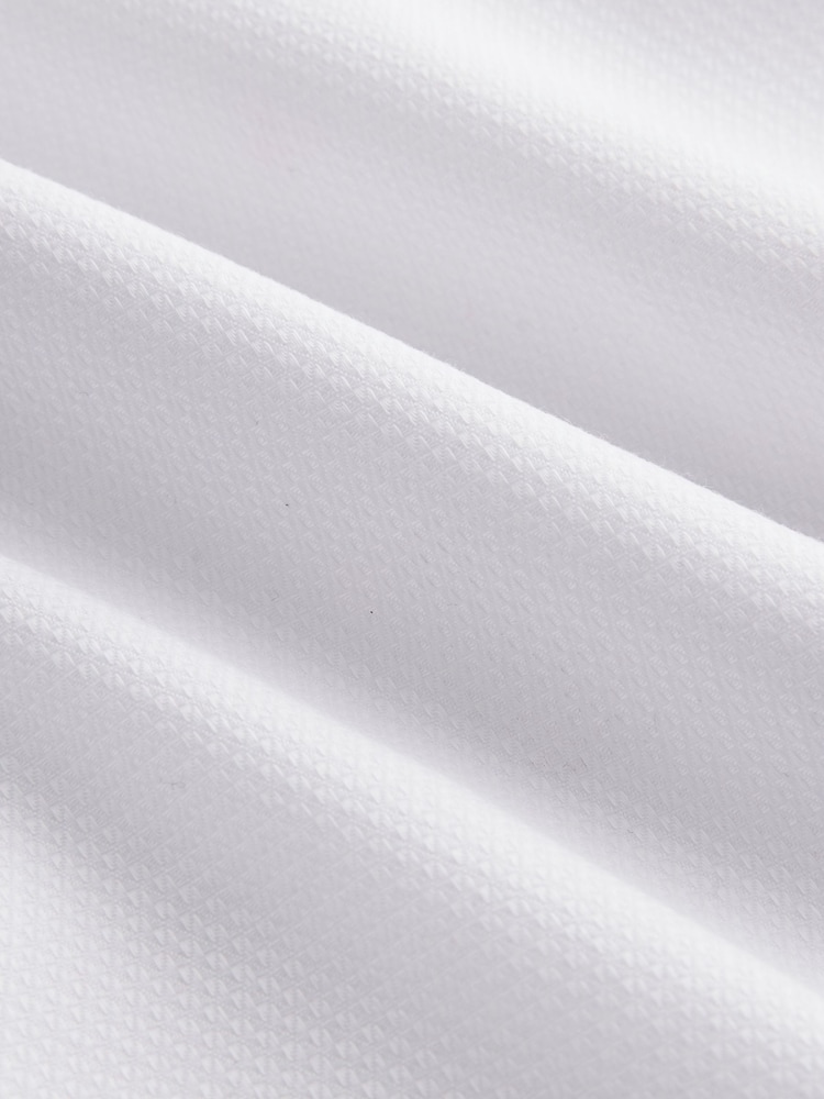 White Regular Fit Trimmed Easy Care Double Cuff Shirt - Image 8 of 8