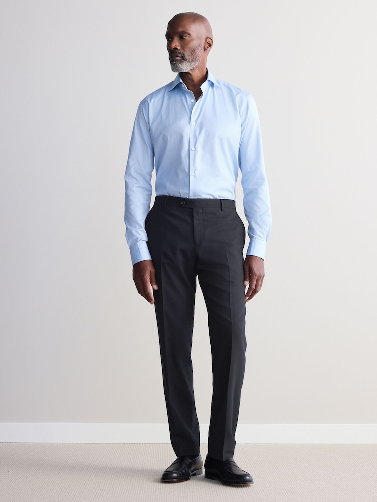 Light Blue Regular Fit Premium Two-Fold Cotton Shirt - Image 2 of 7