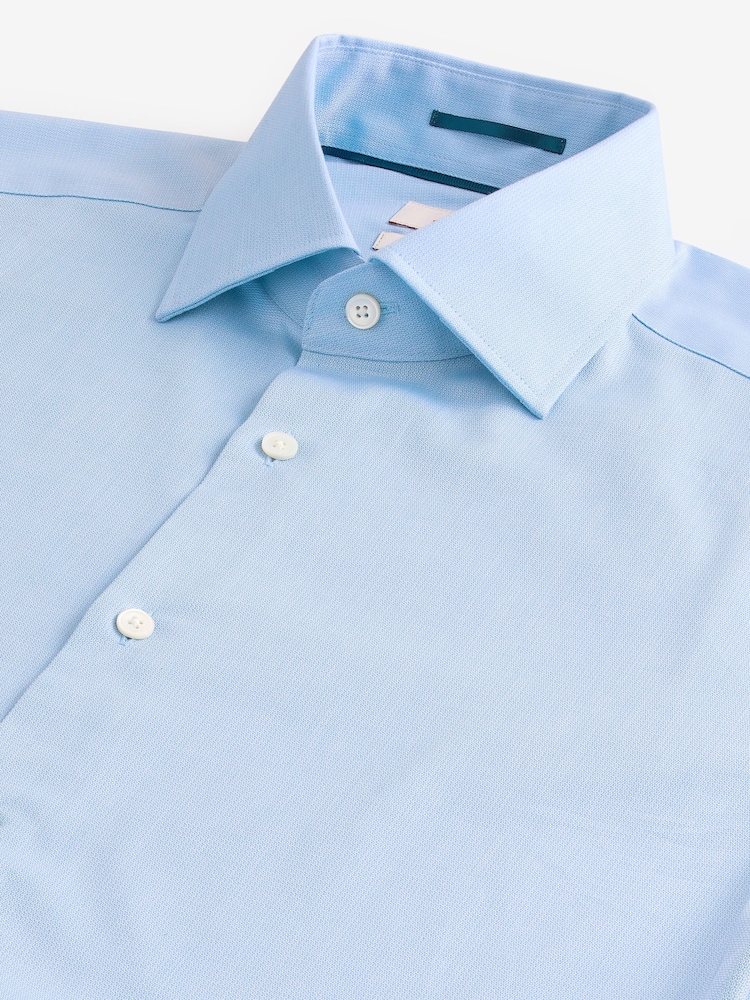 Light Blue Regular Fit Premium Two-Fold Cotton Shirt - Image 7 of 7