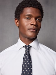White Single Cuff 100% Cotton Twill Shirt With Cutaway Collar - Image 4 of 8