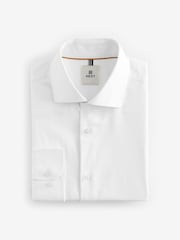 White Single Cuff 100% Cotton Twill Shirt With Cutaway Collar - Image 6 of 8