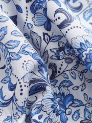 Blue Floral Signature Printed 100% Cotton Shirt - Image 7 of 7
