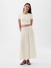 Gap White Crinkle Cotton Pull On Maxi Skirt - Image 1 of 3