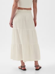Gap White Crinkle Cotton Pull On Maxi Skirt - Image 3 of 3
