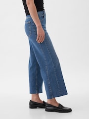 Gap Mid Indigo Blue High Waisted Cropped Wide Leg Jeans - Image 3 of 6