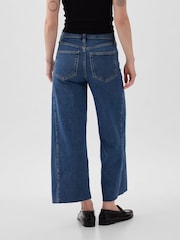 Gap Mid Indigo Blue High Waisted Cropped Wide Leg Jeans - Image 4 of 6