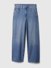 Gap Mid Indigo Blue High Waisted Cropped Wide Leg Jeans - Image 5 of 6