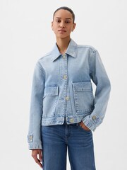 Gap Blue Denim Utility Shirt Jacket - Image 1 of 5
