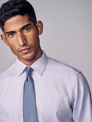 Lilac Purple Regular Fit Signature Trimmed Premium Long Sleeve Single Cuff 100% Cotton Shirt - Image 5 of 9