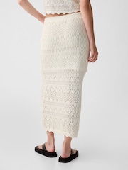 Gap Off White Crochet Pull On Midi Skirt - Image 2 of 2