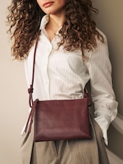 Burgundy Red Leather Cross-Body Bag - Image 2 of 7