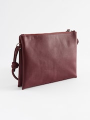 Burgundy Red Leather Cross-Body Bag - Image 4 of 7