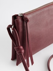 Burgundy Red Leather Cross-Body Bag - Image 5 of 7