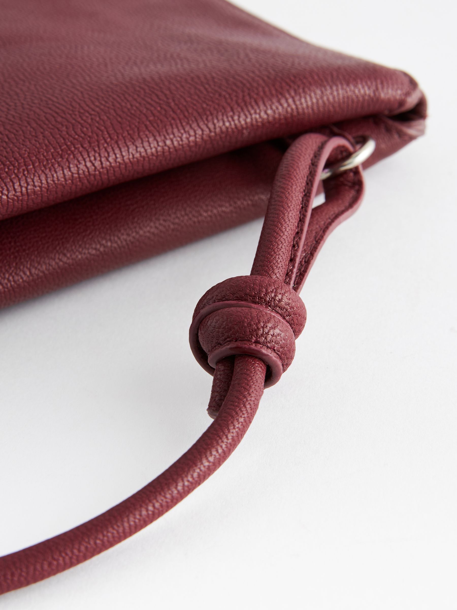Burgundy Red Leather Cross Body Bag