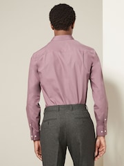 Mauve Pink Regular Fit Easy Care Single Cuff Shirt - Image 3 of 8