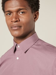 Mauve Pink Regular Fit Easy Care Single Cuff Shirt - Image 4 of 8