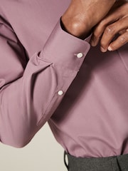 Mauve Pink Regular Fit Easy Care Single Cuff Shirt - Image 5 of 8