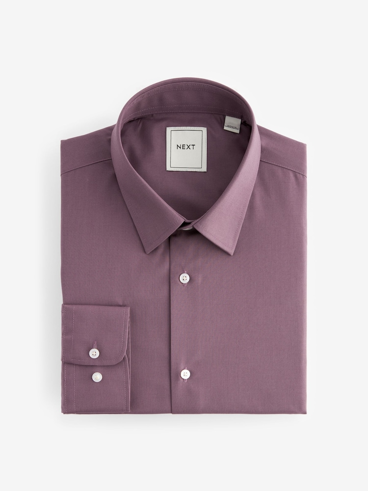 Mauve Pink Regular Fit Easy Care Single Cuff Shirt - Image 6 of 8