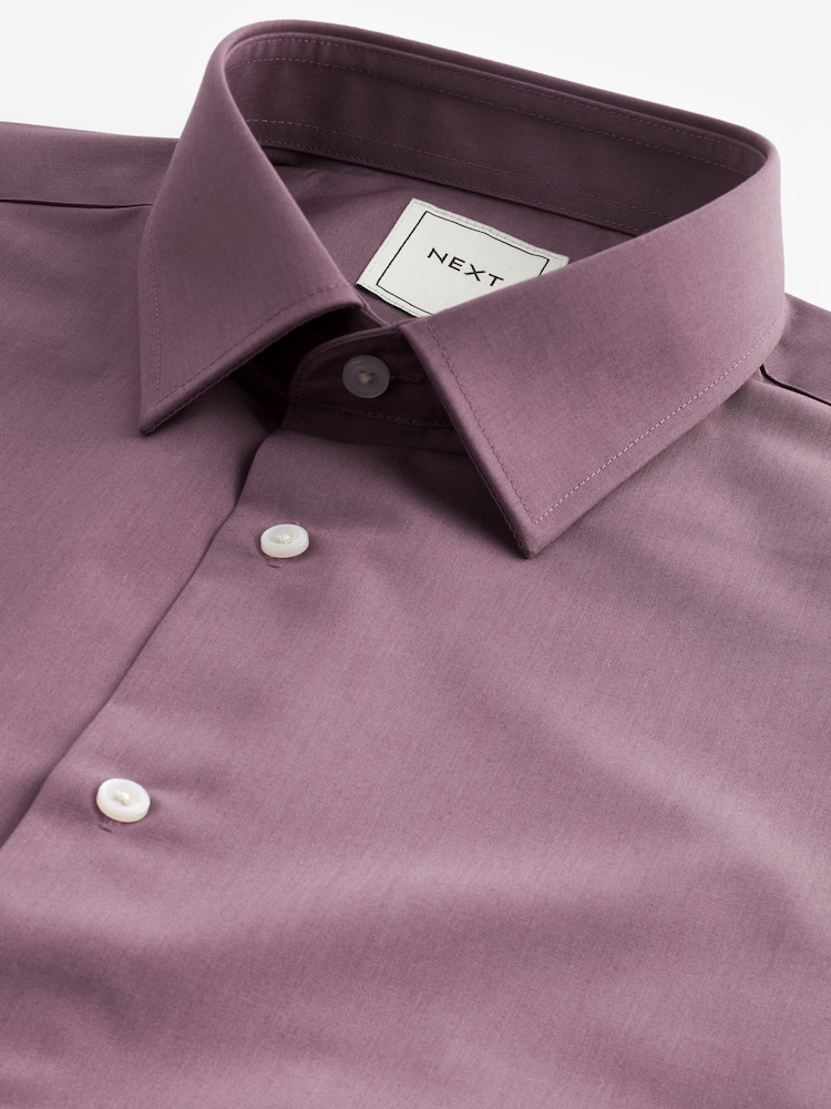 Mauve Pink Regular Fit Easy Care Single Cuff Shirt - Image 7 of 8