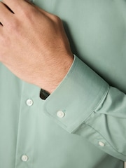 Lichen Green Slim Fit Easy Care Single Cuff Shirt - Image 5 of 9