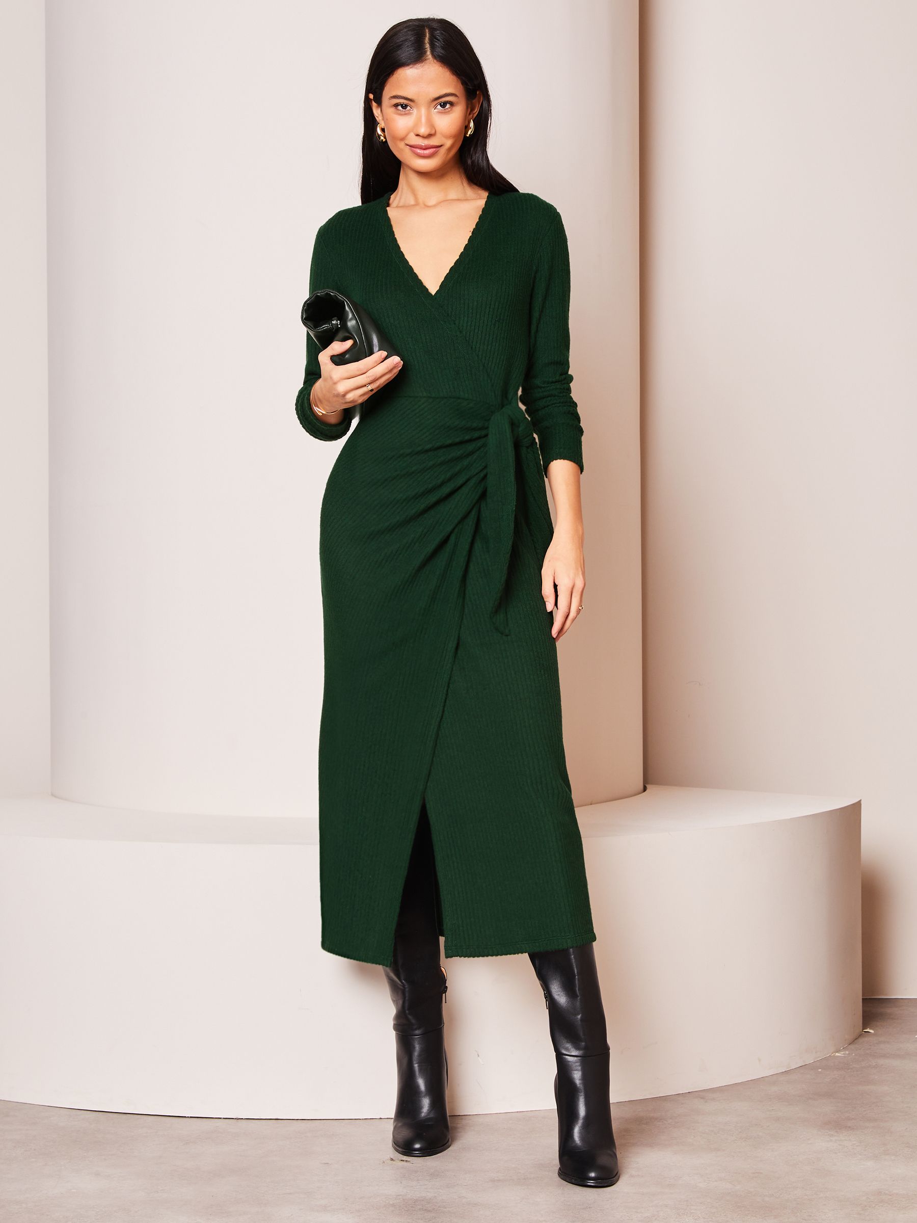 Lipsy wrap self tie midi dress clearance