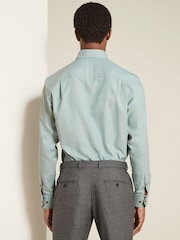 Green Regular Fit Easy Care Long Sleeve Single Cuff Royal Oxford Shirt - Image 2 of 6