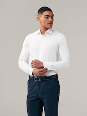 Blanc - Coupe fine - Chemise à poignets simples Easy Care - Image 1 of 8