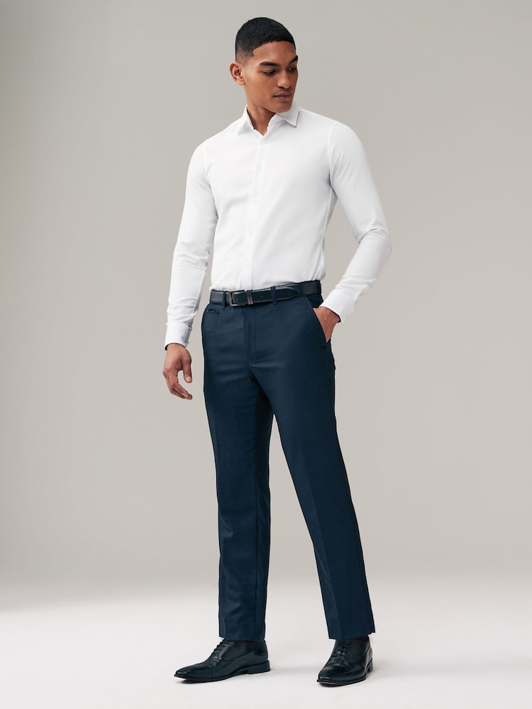 Blanc - Coupe fine - Chemise à poignets simples Easy Care - Image 2 of 8