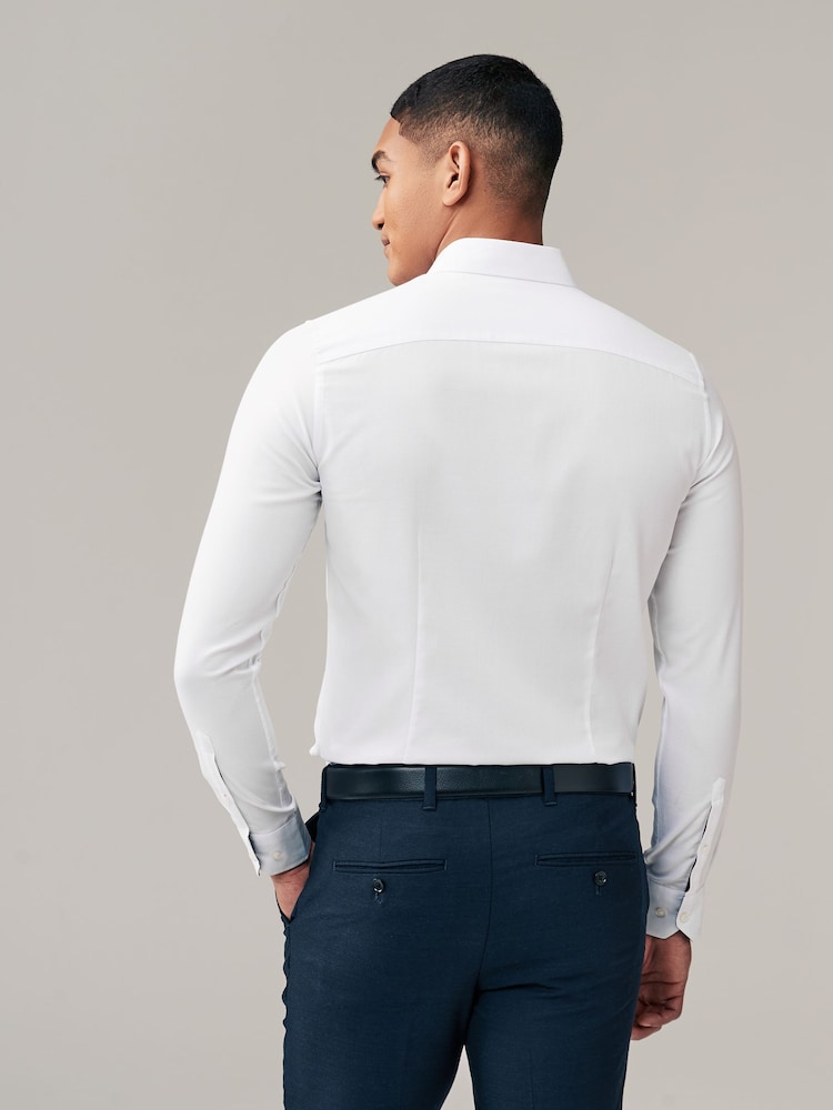 Blanc - Coupe fine - Chemise à poignets simples Easy Care - Image 3 of 8