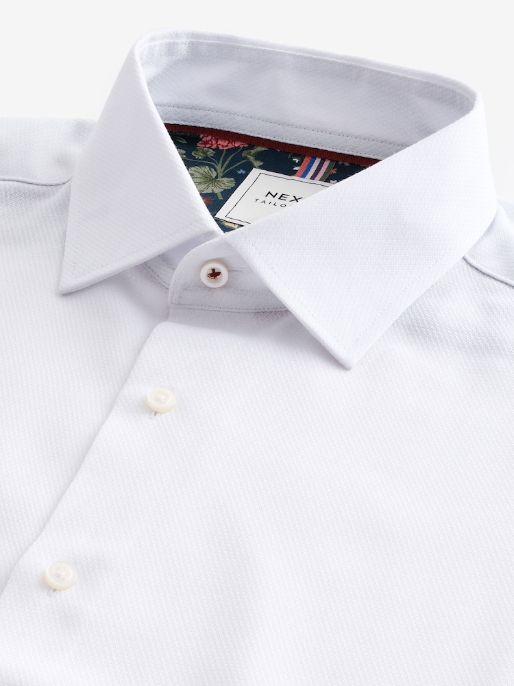 Blanc - Coupe fine - Chemise à poignets simples Easy Care - Image 7 of 8
