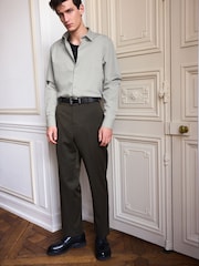 Grey Slim Fit Easy Care Single Cuff Shirt - Image 1 of 6