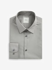 Grey Slim Fit Easy Care Single Cuff Shirt - Image 4 of 6