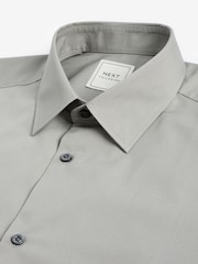 Grey Slim Fit Easy Care Single Cuff Shirt - Image 5 of 6