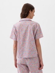 Gap Pink Floral Poplin Pyjama Shirt - Image 2 of 3