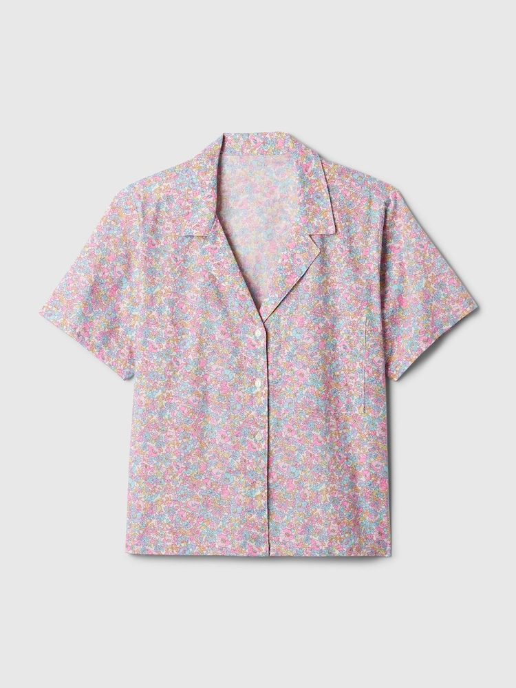 Gap Pink Floral Poplin Pyjama Shirt - Image 3 of 3 Gap Pink Floral Poplin Pyjama Shirt - Image 3 of 3