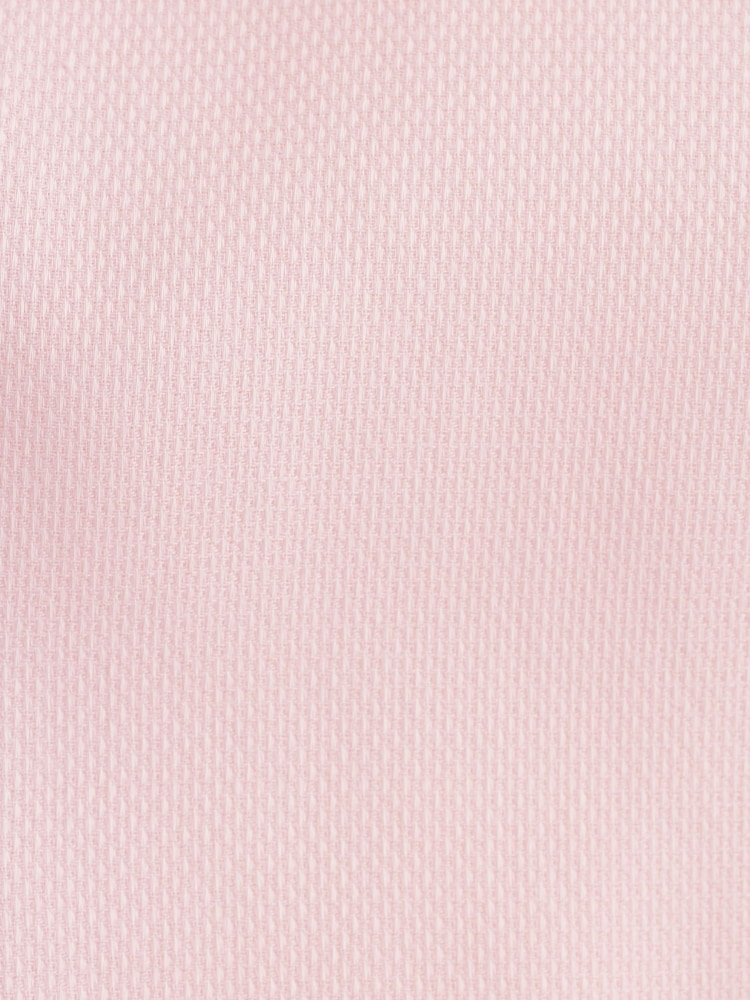 Pink Regular Fit Textured 100% Cotton Poplin Long Sleeve Single Cuff Shirt With Cutaway Collar - Image 8 of 8