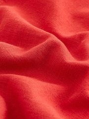 Red Linen Blend Wide Leg Trousers - Image 8 of 8