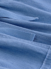 Blue Linen Blend Parachute Trousers - Image 7 of 7