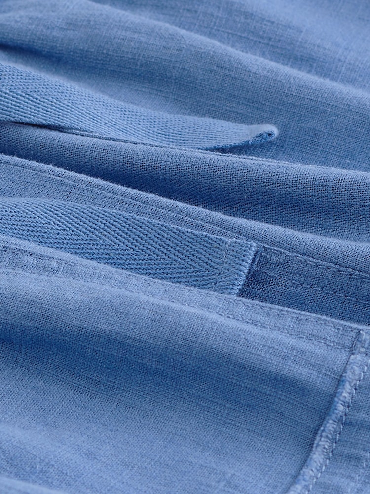Blue Linen Blend Parachute Trousers - Image 7 of 7