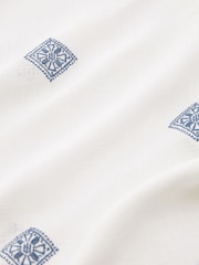 White Embroidered Wide Leg Trousers With Linen - Image 7 of 7