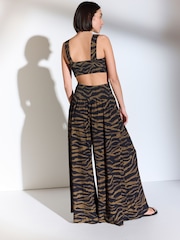 Zebra Print Shirred Jumpsuit - Image 3 of 5