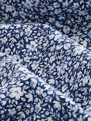 Navy Blue Regular Fit Easy Care Long Sleeve Single Cuff Floral Shirt - Image 8 of 8