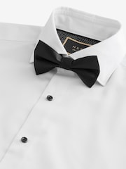 White Textured/Black Bow Tie Regular Fit Double Cuff Shirt And Bow Tie Pack - Image 8 of 9