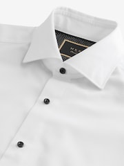 White Textured/Black Bow Tie Regular Fit Double Cuff Shirt And Bow Tie Pack - Image 9 of 9