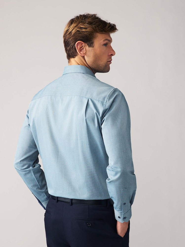 Nordic Blue Regular Fit Trimmed Easy Care Single Cuff Oxford Shirt - Image 2 of 8